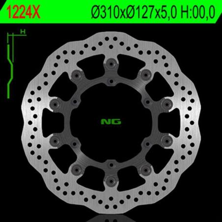 NG BRAKE DISC 1224X : Disco de freno NG BRAKES ondulado flotante