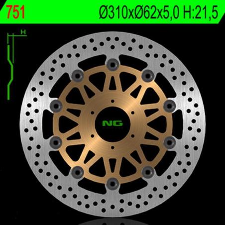 NG BRAKE DISC 751 : Disco de freno NG BRAKES redondo flotante