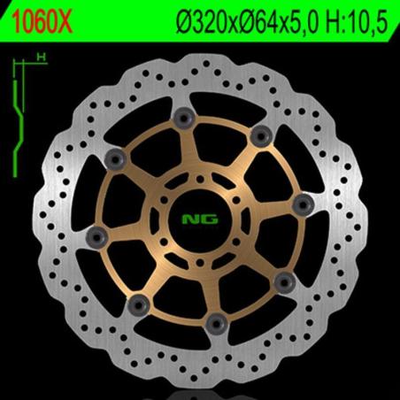 NG BRAKE DISC 1060X : Disco de freno NG BRAKES ondulado flotante