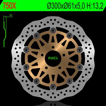 NG BRAKE DISC 750X : Disco de freno NG BRAKES ondulado flotante