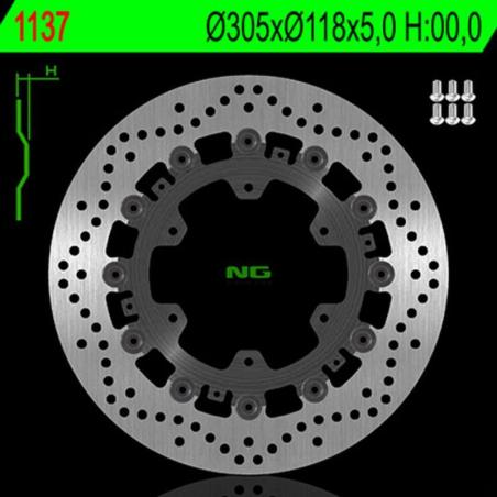 NG BRAKE DISC 1137 : Disco de freno NG BRAKES redondo flotante