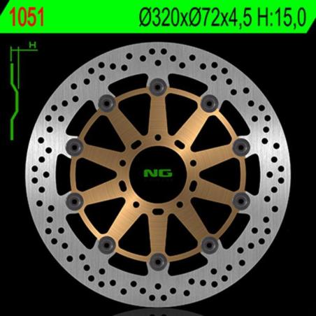 NG BRAKE DISC 1051 : Disco de freno NG BRAKES redondo flotante