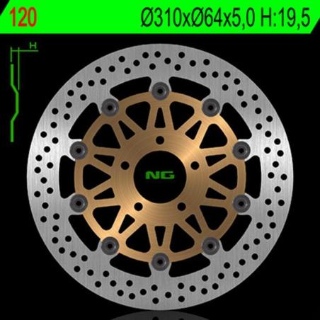 NG BRAKE DISC 120 : Disco de freno NG BRAKES redondo flotante