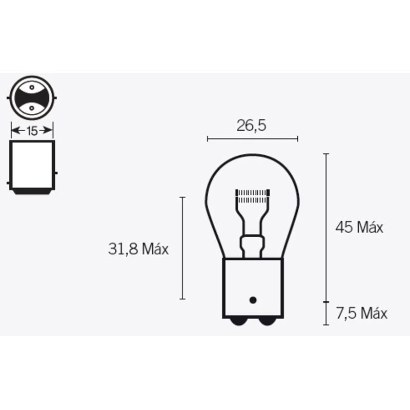 TECNIUM 14661 : Caja de 10 lámparas BILUX 12V21/5W