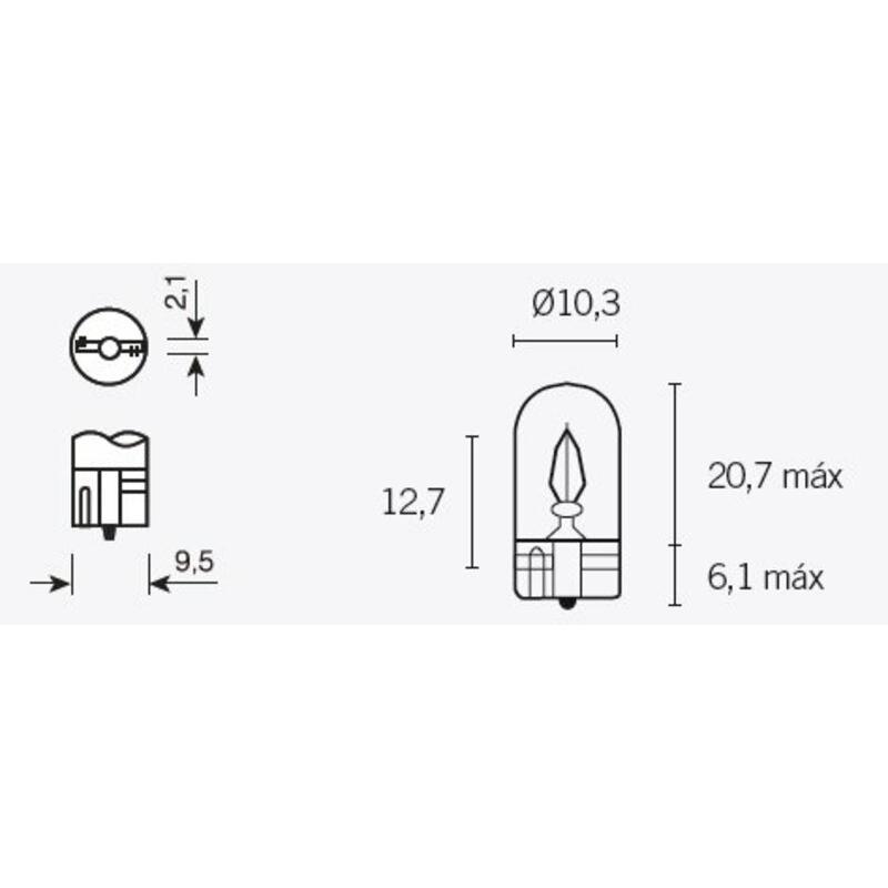 TECNIUM 14687 : Caja de 10 lámparas 12V3W