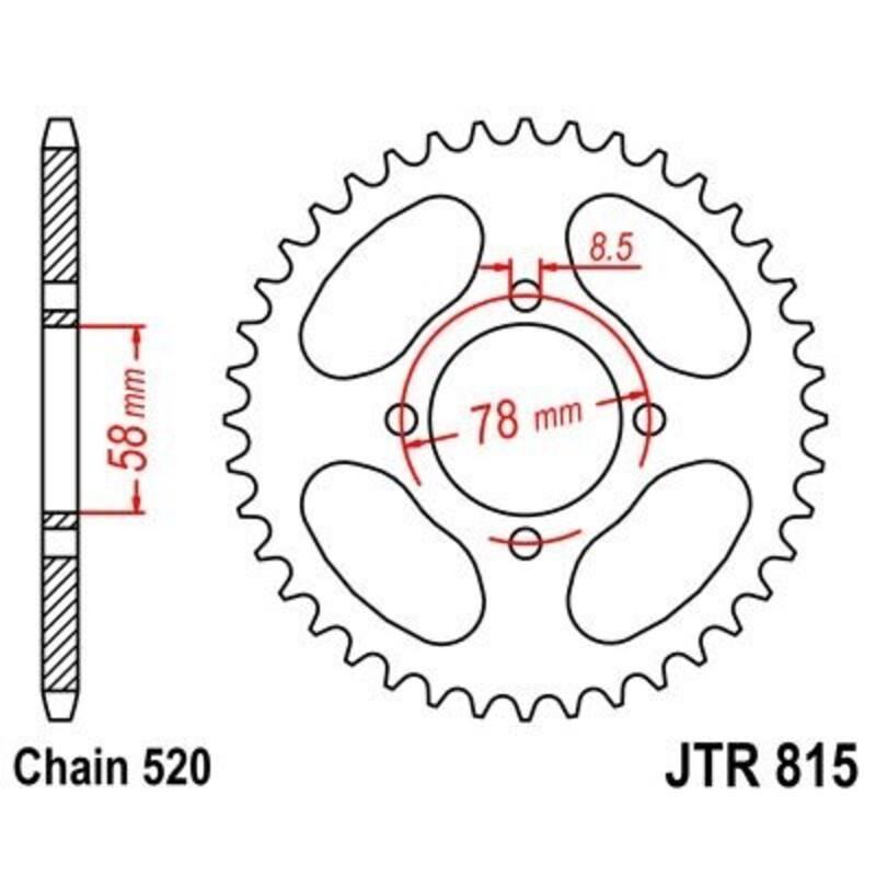 JT SPROCKETS JTR815.38 : Corona JT 815 de acero con 38 dientes