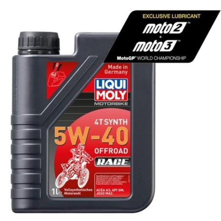 LIQUI MOLY 3018 : Botella de 1L aceite Liqui Moly 100% sintético 4T Synth 5W-40 Off road Race 3018