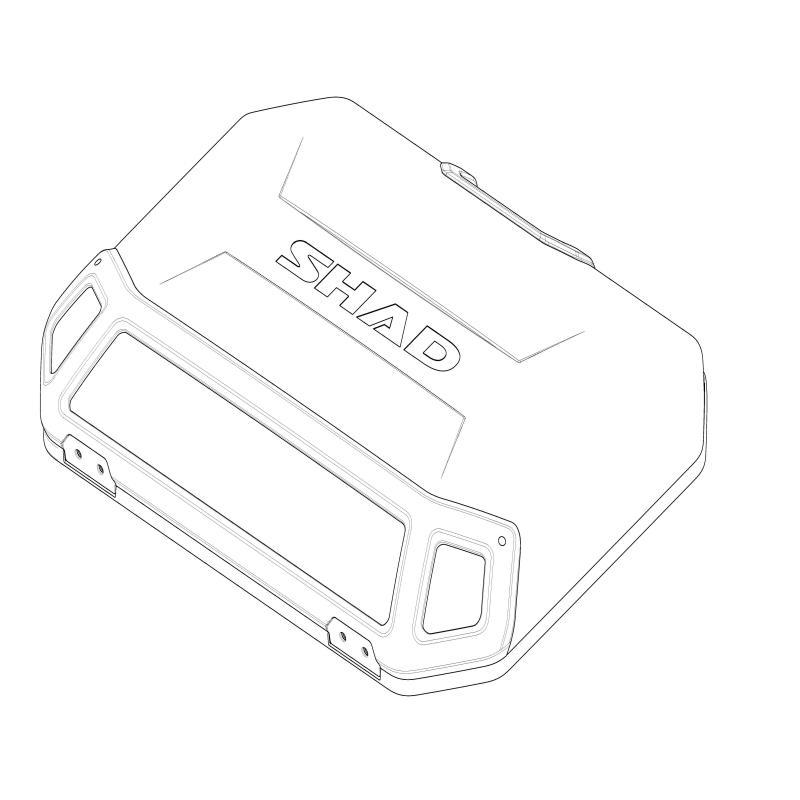 SHAD 203163R : TAPA ALUMINIO MALETA LATERAL TERRA