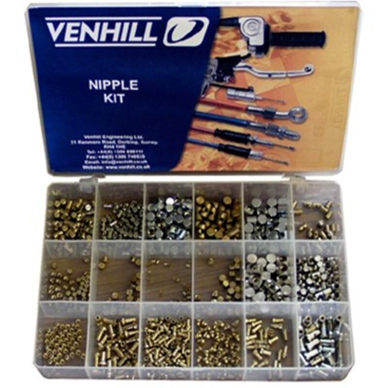 VENHILL NIPPLE KIT : Kit de prisioneros profesional Venhill. Caja 18 modelos, 700 unidades