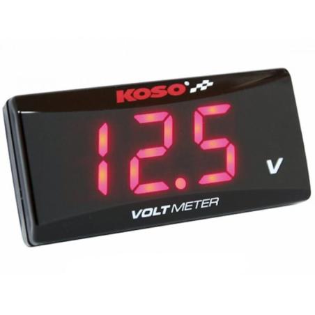 KOSO BA024R00 : Voltímetro KOSO Super Slim rojo BA024R00