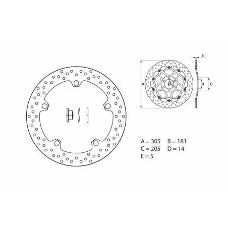 BREMBO 168B407D6 : Disco de freno BREMBO Serie Oro redondo fijo