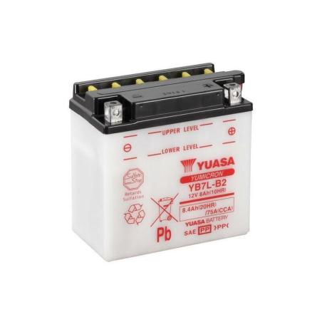 YUASA YB7L-B2 : Batería YUASA YB7L-B2 Dry charged (sin electrolito)