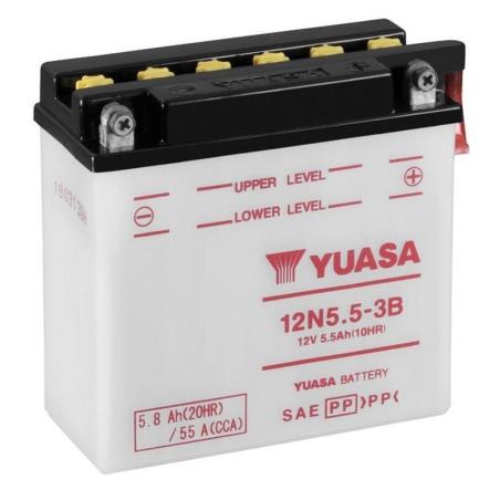 YUASA 12N5.5-3B : Batería YUASA 12N5.5-3B Combipack (con electrolito)