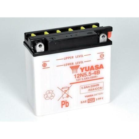 YUASA 12N5.5-4B : Batería YUASA 12N5.5-4B Dry charged (sin electrolito)