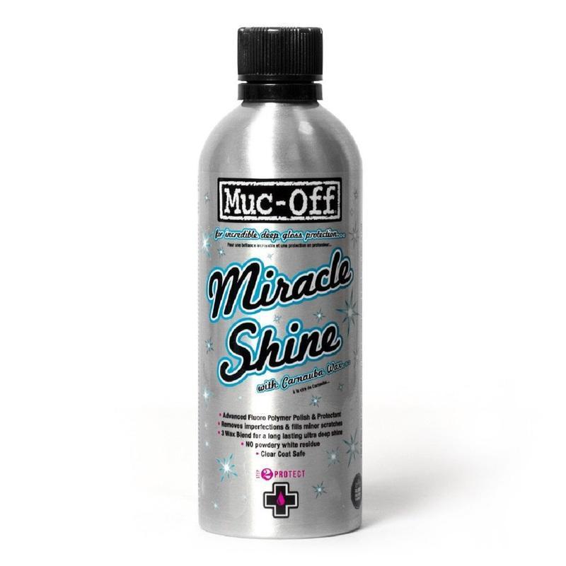 MUC-OFF 947 : Pulimento (cera de carnauba) Muc-Off Miracle Shine Motorcycle Polish Bote 500ml