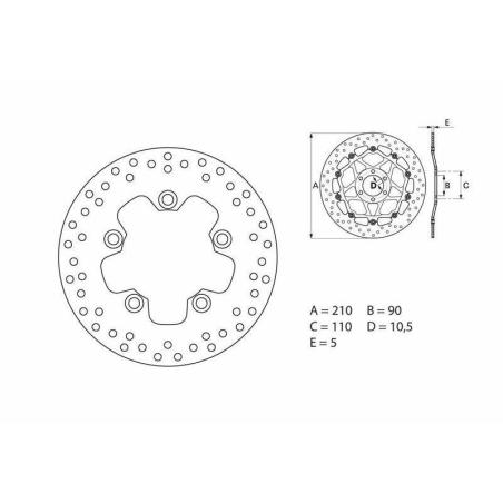 BREMBO 68B40726 : Disco de freno BREMBO Serie Oro redondo fijo