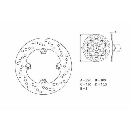 BREMBO 68B40747 : Disco de freno BREMBO Serie Oro redondo fijo