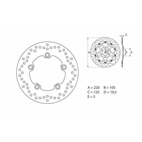 BREMBO 68B40750 : Disco de freno BREMBO Serie Oro redondo fijo