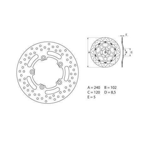 BREMBO 68B40760 : Disco de freno BREMBO Serie Oro redondo fijo