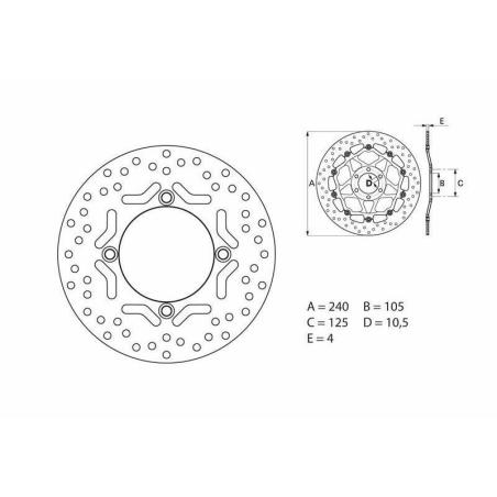 BREMBO 68B40775 : Disco de freno BREMBO Serie Oro redondo fijo