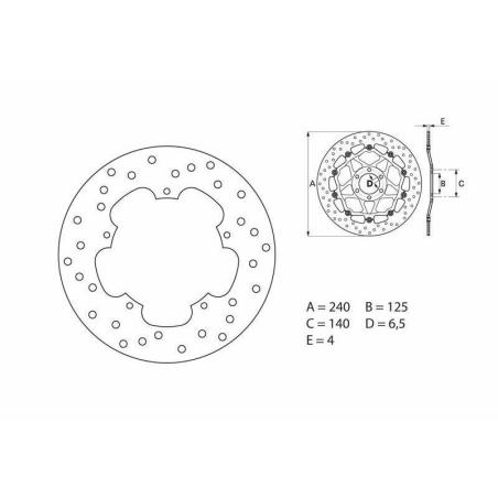 BREMBO 68B40776 : Disco de freno BREMBO Serie Oro redondo fijo