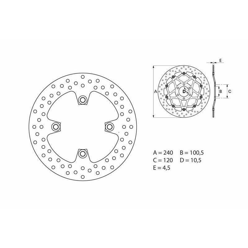 BREMBO 68B40779 : Disco de freno BREMBO Serie Oro redondo fijo