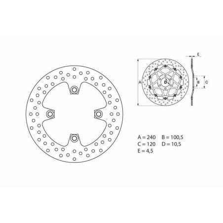 BREMBO 68B40779 : Disco de freno BREMBO Serie Oro redondo fijo