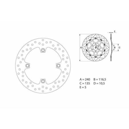 BREMBO 68B40783 : Disco de freno BREMBO Serie Oro redondo fijo