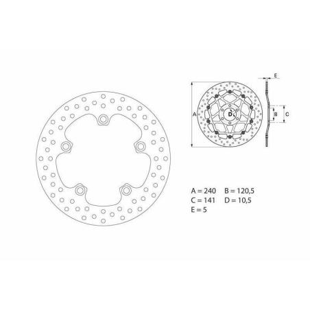 BREMBO 68B40785 : Disco de freno BREMBO Serie Oro redondo fijo