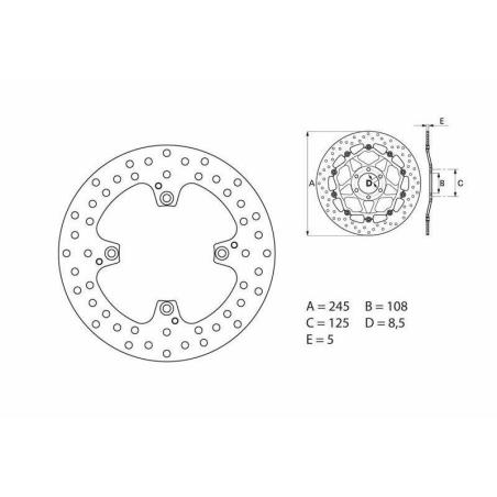 BREMBO 68B40792 : Disco de freno BREMBO Serie Oro redondo fijo