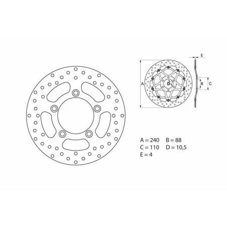 BREMBO 68B40795 : Disco de freno BREMBO Serie Oro redondo fijo