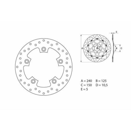 BREMBO 68B40799 : Disco de freno BREMBO Serie Oro redondo fijo