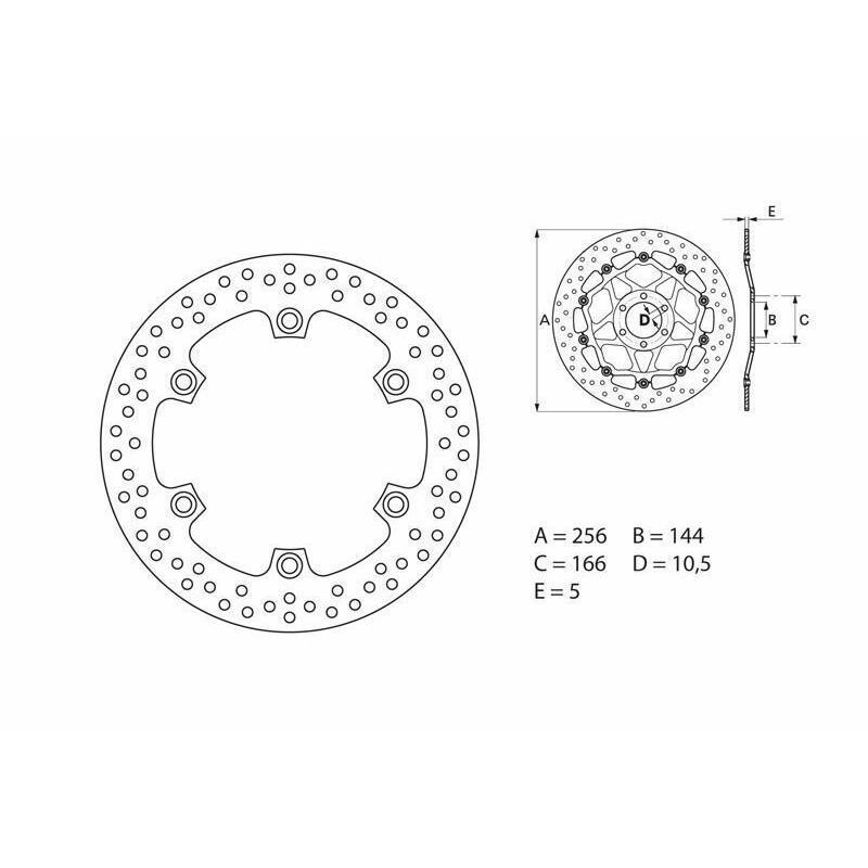 BREMBO 68B407A6 : Disco de freno BREMBO Serie Oro redondo fijo