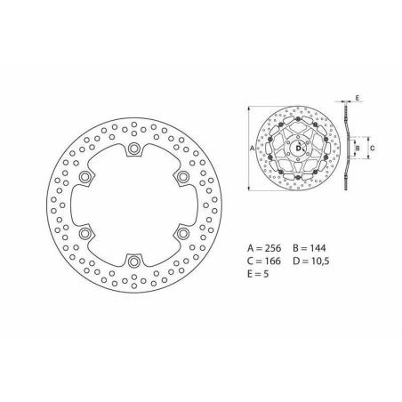 BREMBO 68B407A6 : Disco de freno BREMBO Serie Oro redondo fijo