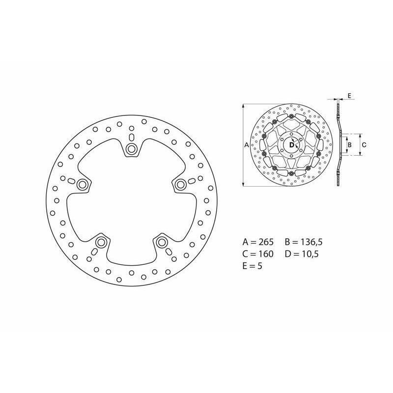 BREMBO 68B407C0 : Disco de freno BREMBO Serie Oro redondo fijo