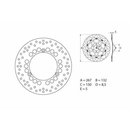 BREMBO 68B407C4 : Disco de freno BREMBO Serie Oro redondo fijo