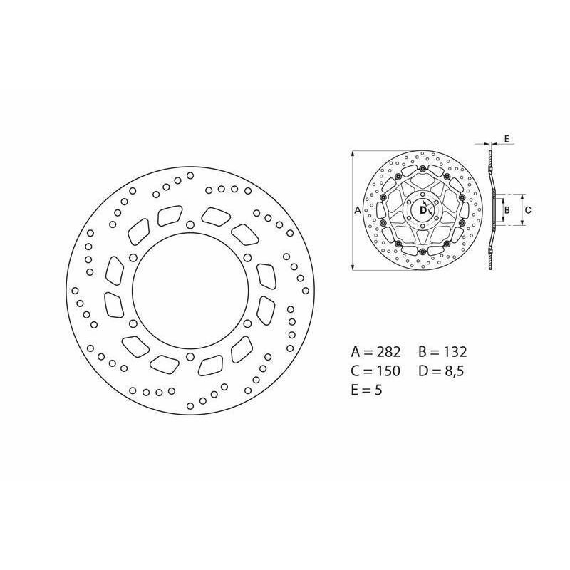 BREMBO 68B407D0 : Disco de freno BREMBO Serie Oro redondo fijo