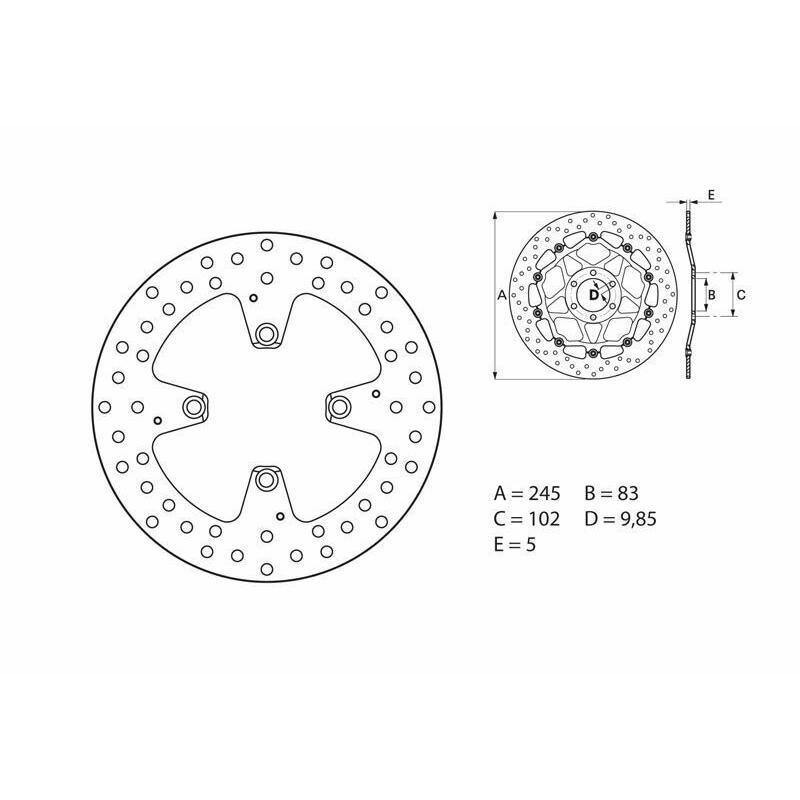 BREMBO 68B407H1 : Disco de freno BREMBO Serie Oro redondo fijo