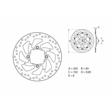 BREMBO 68B407H2 : Disco de freno BREMBO Serie Oro redondo fijo