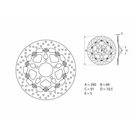 BREMBO 78B40821 : Disco de freno BREMBO Serie Oro redondo flotante