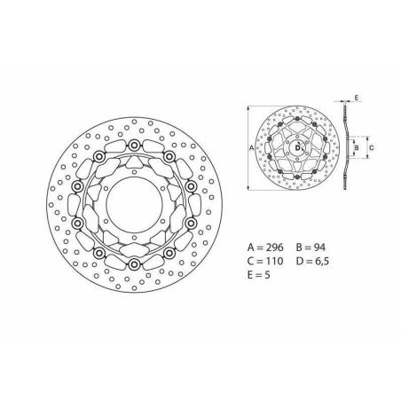 BREMBO 78B40823 : Disco de freno BREMBO Serie Oro redondo flotante