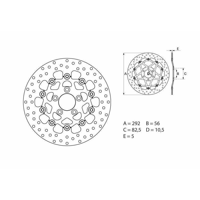 BREMBO 78B40828 : Disco de freno BREMBO Serie Oro redondo flotante