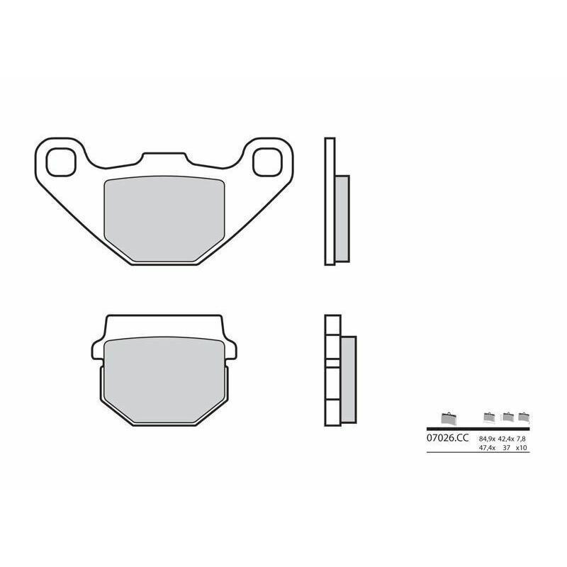 BREMBO 07026 : Pastillas de freno orgánicas Brembo 07026