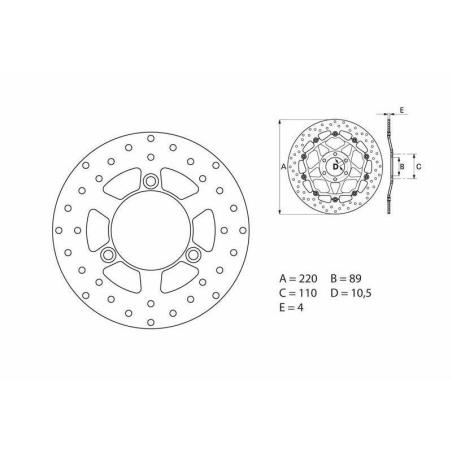 BREMBO 68B40729 : Disco de freno BREMBO Serie Oro redondo fijo