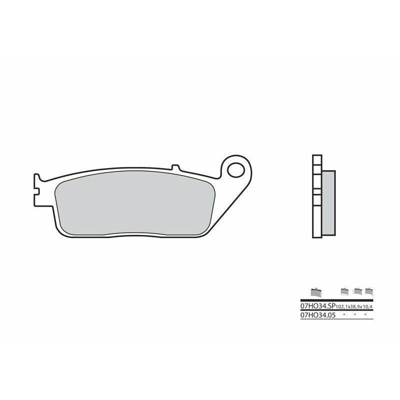 BREMBO 07HO3405 : Pastillas de freno orgánicas Brembo 07HO3405