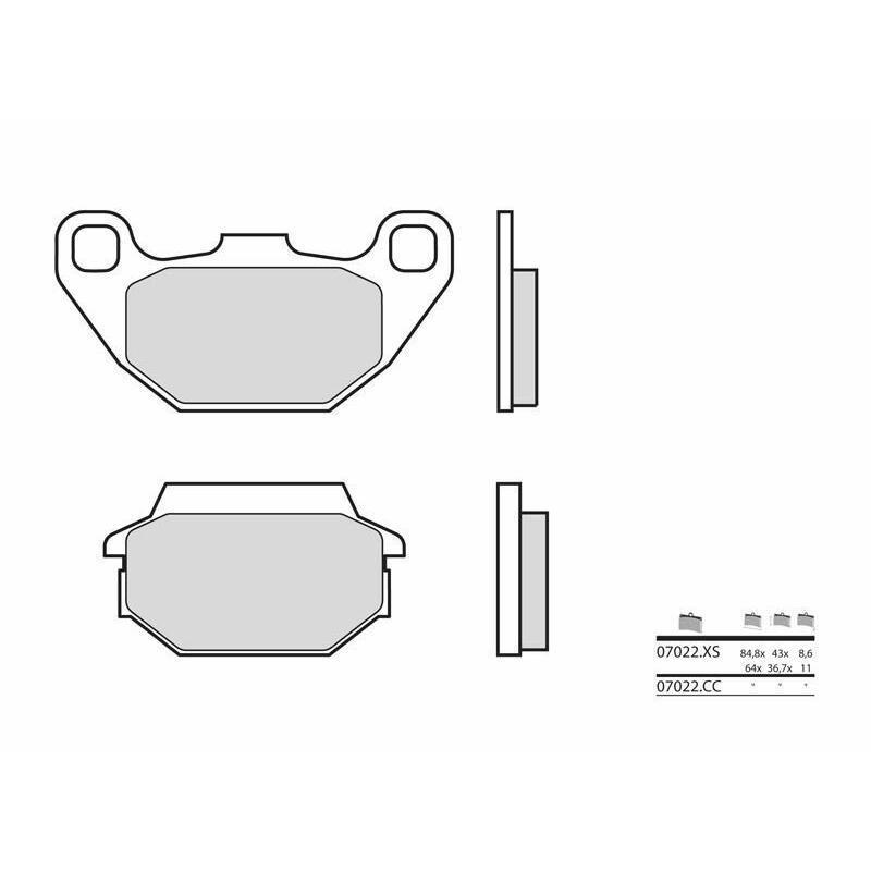 BREMBO 07022 : Pastillas de freno orgánicas Brembo 07022