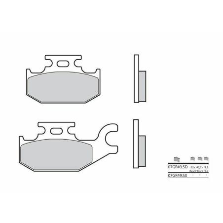 BREMBO 07GR49SX : Pastillas de freno sinterizadas de competición Brembo 07GR49SX