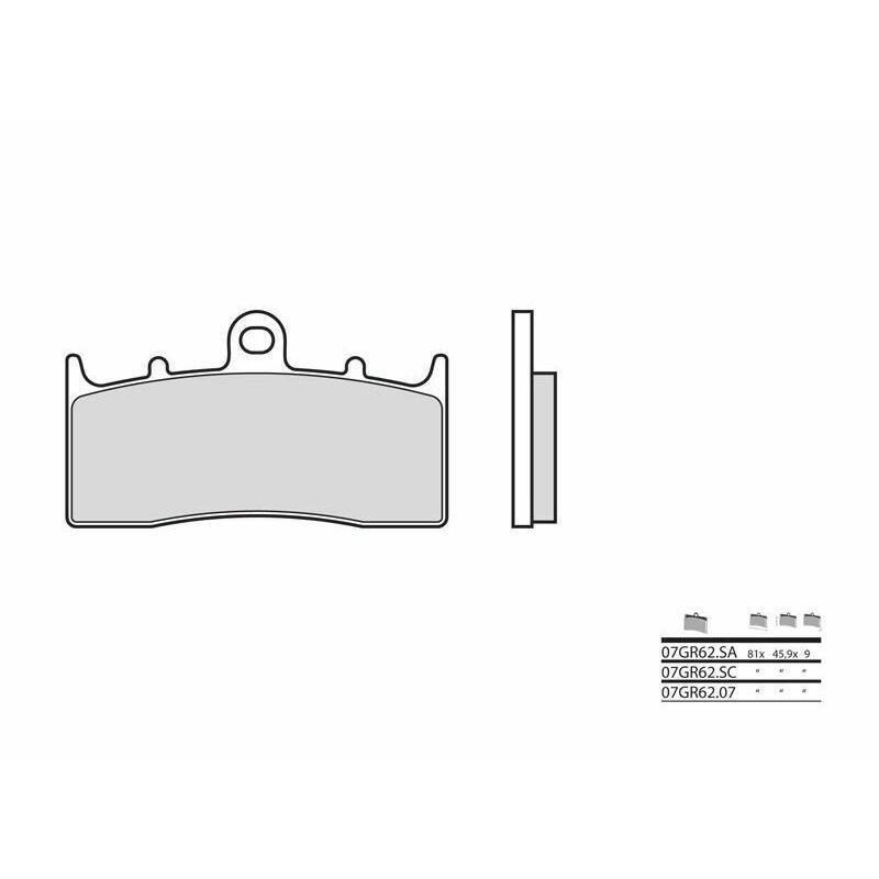 BREMBO 07GR6207 : Pastillas de freno orgánicas Brembo 07GR6207