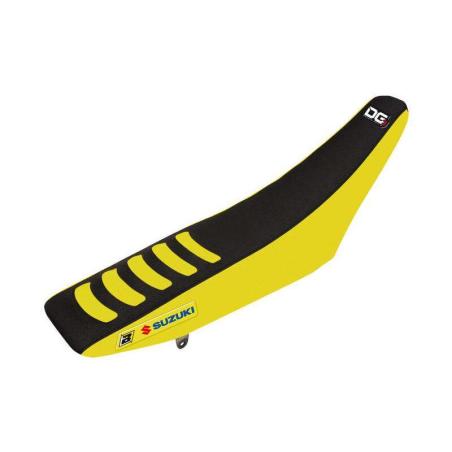 BLACKBIRD 1330H : Funda de asiento Blackbird Doble agarre 3 Suzuki negro/amarillo 1330H