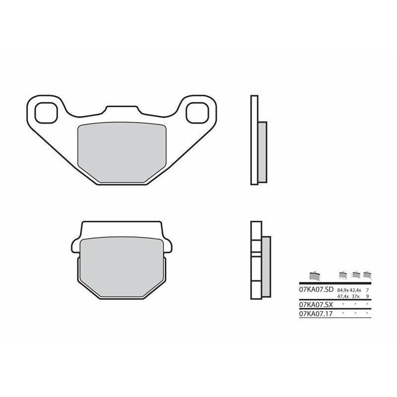 BREMBO 07KA07SX : Pastillas de freno sinterizadas de competición Brembo 07KA07SX